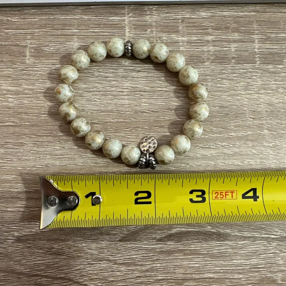 Lot of 2 Beaded Bracelets Womens Multicolor Fashion Jewelry Stretch Toggle